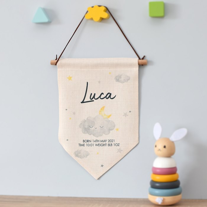 Personalised Cloud Free Text Hanging Banner