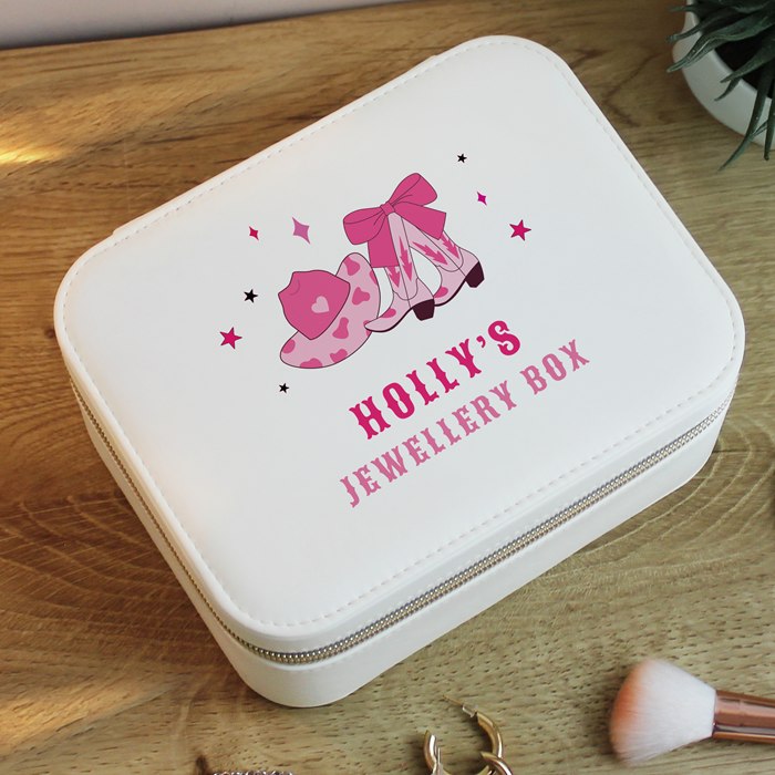 Personalised Cowgirl Leatherette Jewellery Box