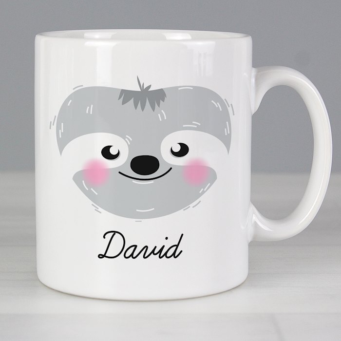 Personalised Cute Sloth Face Mug