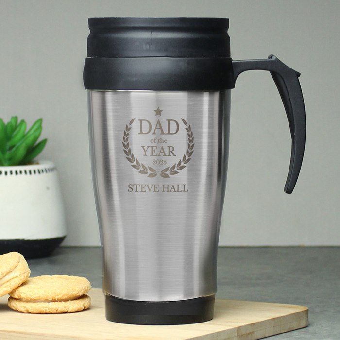 Personalised Dad of The Year Travel Mug
