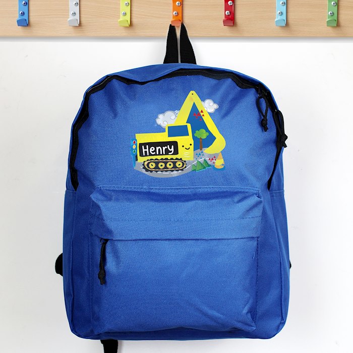 Personalised Blue Digger Backpack