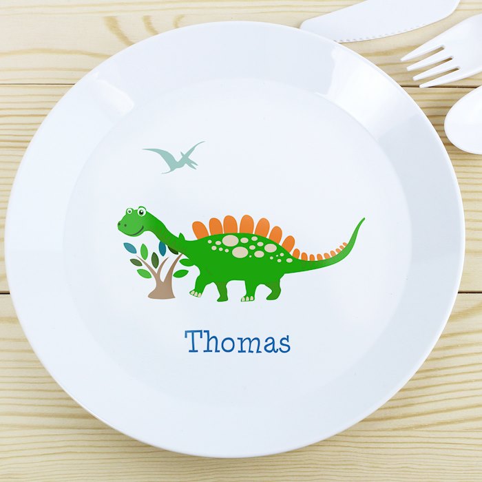 Personalised Dinosaur Plastic Plate