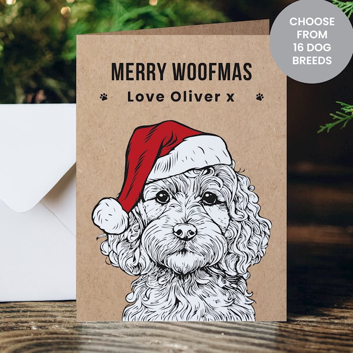 Personalised Dog Breed Christmas Card