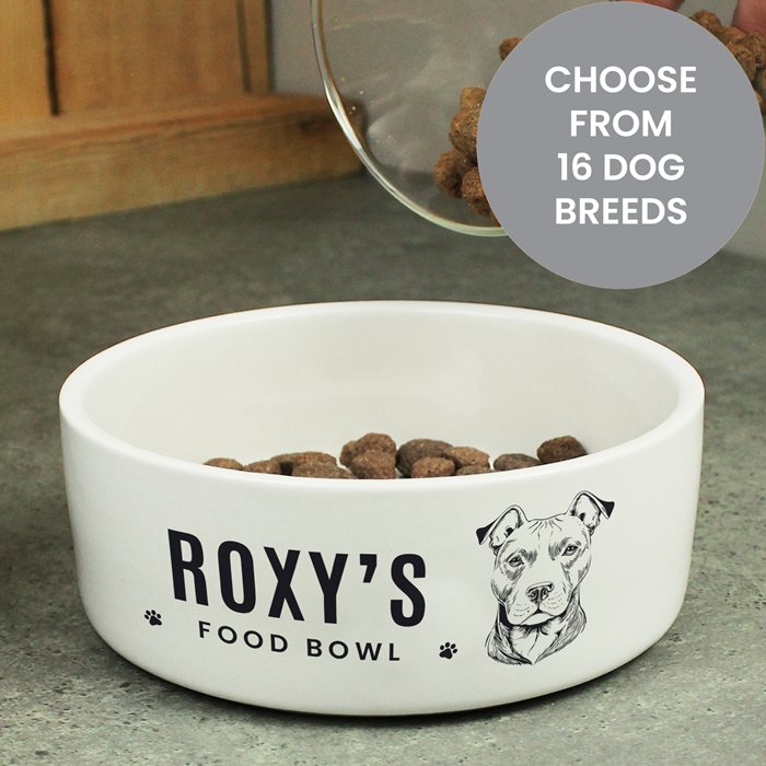 Personalised Dog Breed Feeding Bowl