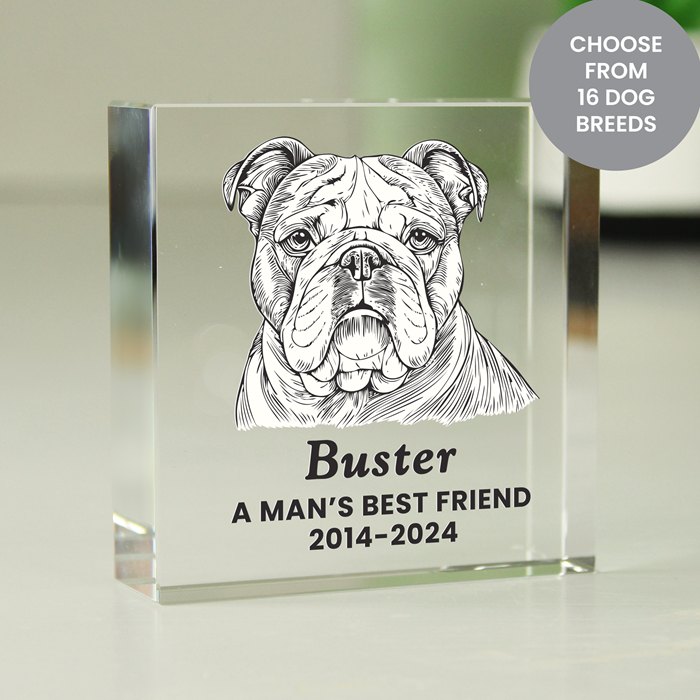 Personalised Dog Breed Small Crystal Ornament