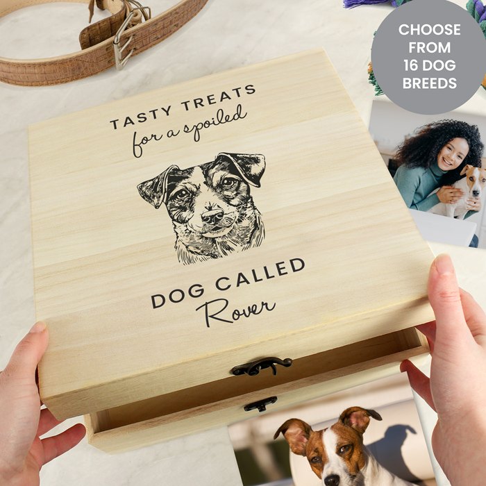 Personalised Dog Breed Wooden Storage Box