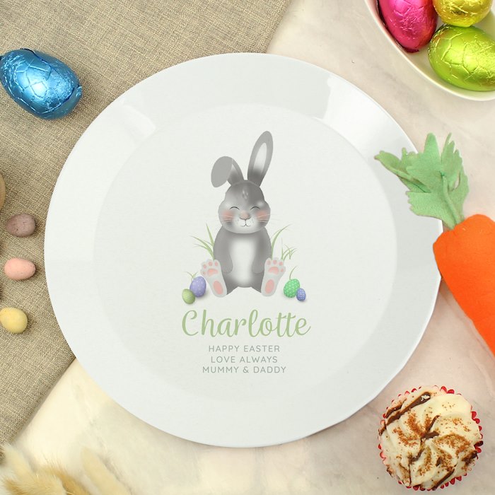 Personalised Easter Bunny Plastic Plate