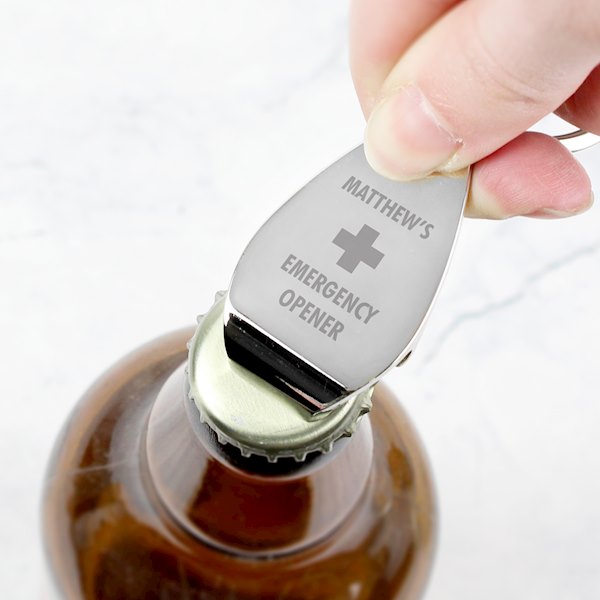 Personalised Emergency Bottle Opener Keyring