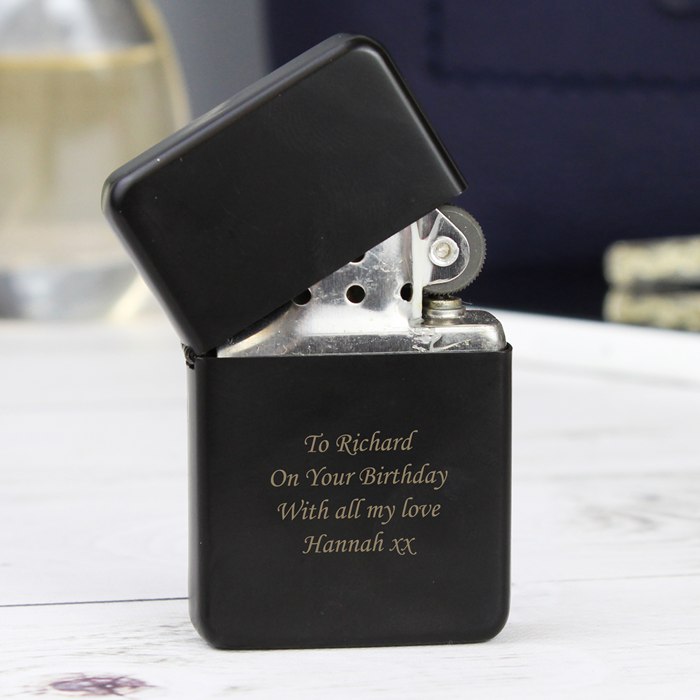 Personalised Engraved Black Lighter