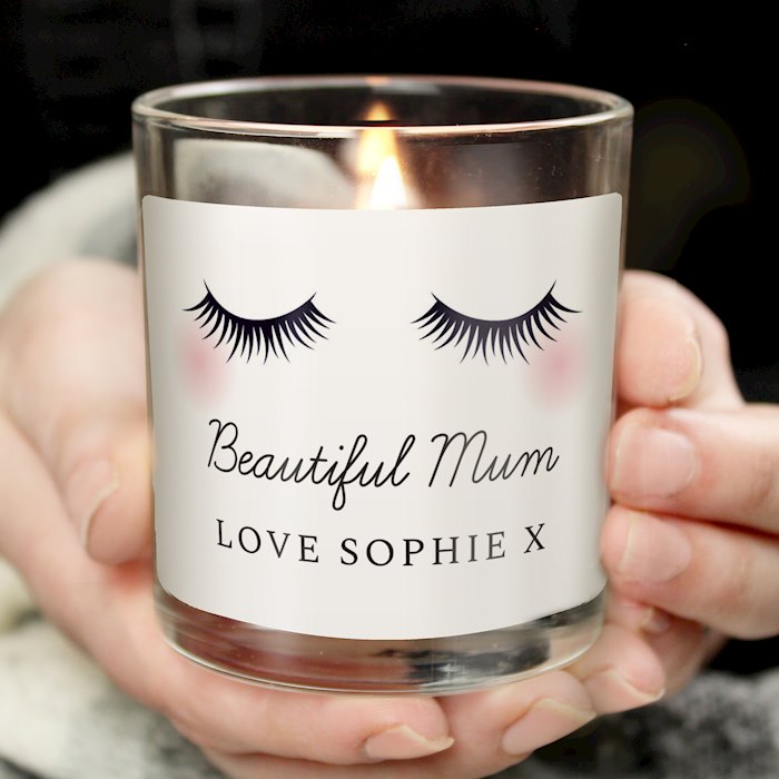 Personalised Eyelashes Scented Jar Candle