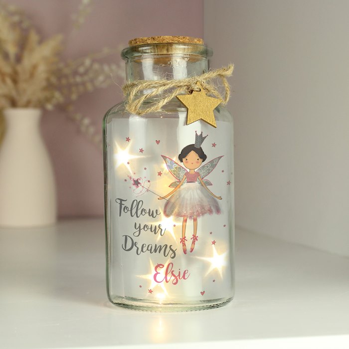 Personalised Fairy LED Glass Jar