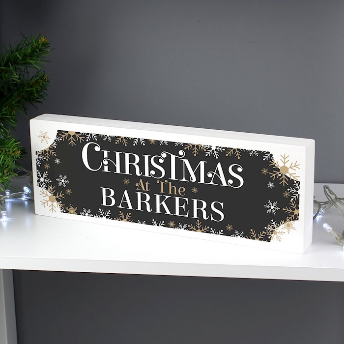 Personalised Family Christmas Wooden Mantel Decoration