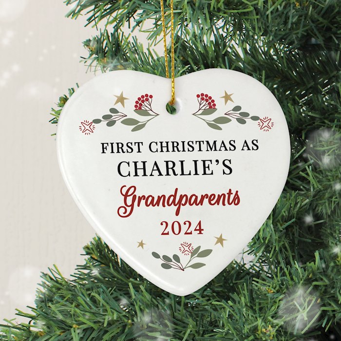 Personalised First Christmas As Grandparents Tree Decoration