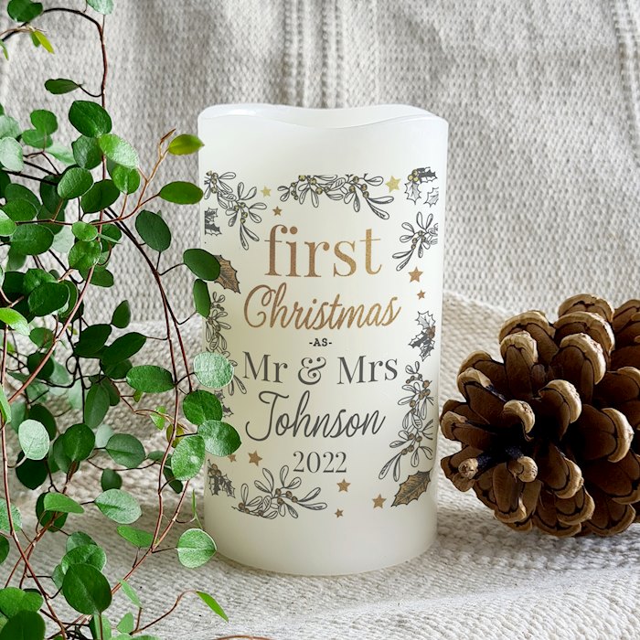 Personalised First Christmas LED Candle