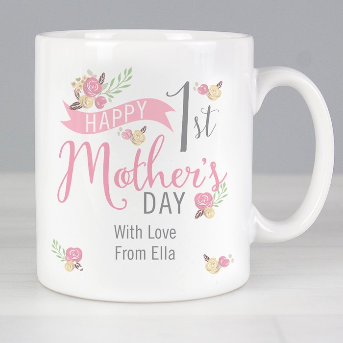 Personalised Floral Bouquet 1st Mothers Day Mug