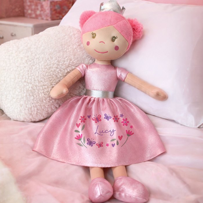 Personalised Floral Princess Rag Doll