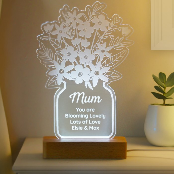 Personalised Flower Vase LED Light