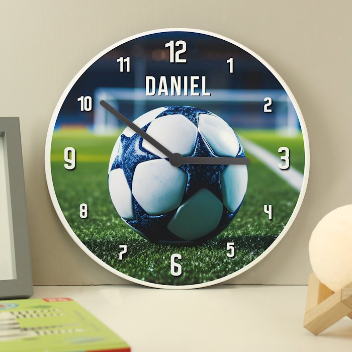 Personalised Football Wooden Childrens Clock