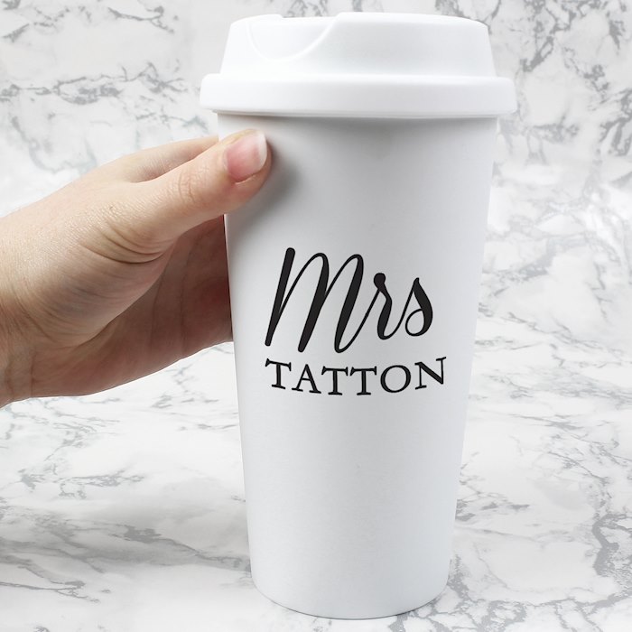 Personalised Free Text Insulated Reusable Eco Travel Cup