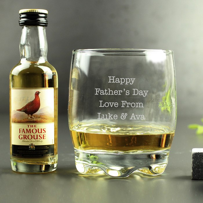 Personalised Free Text Tumbler and Grouse Miniature Set