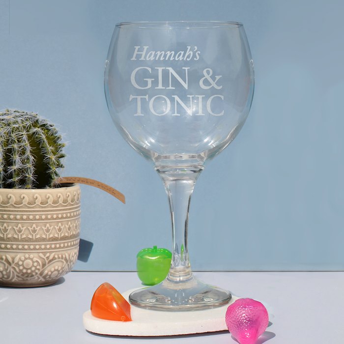 Personalised Gin & Tonic Balloon Glass SpecialMoment.co.uk