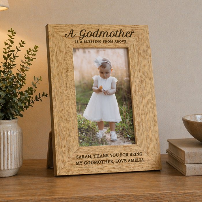 Personalised Godmother 6x4 Wooden Photo Frame