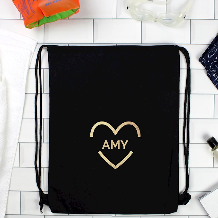 Personalised Gold Heart Kit Bag | SpecialMoment.co.uk