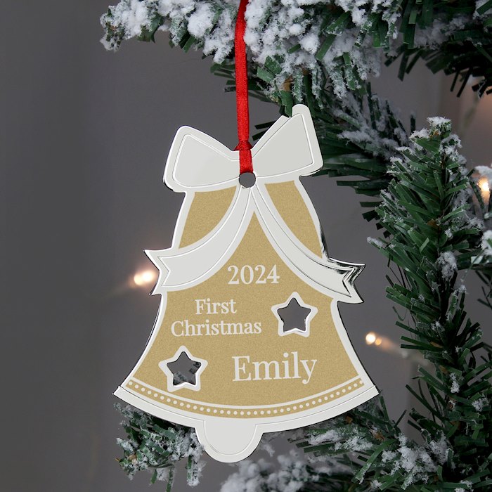 Personalised Golden Christmas Bell Decoration