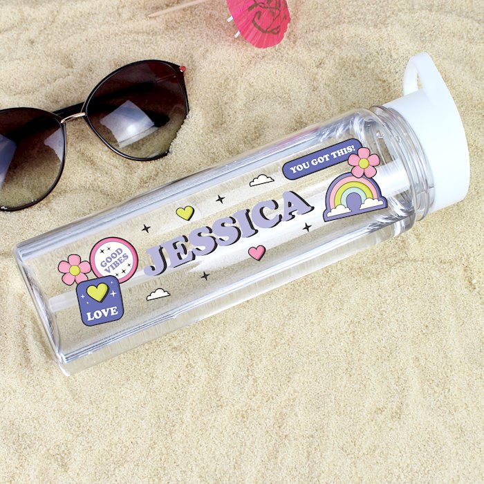 Personalised Good Vibes Water Bottle