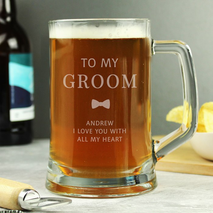 Personalised Groom Pint Stern Tankard