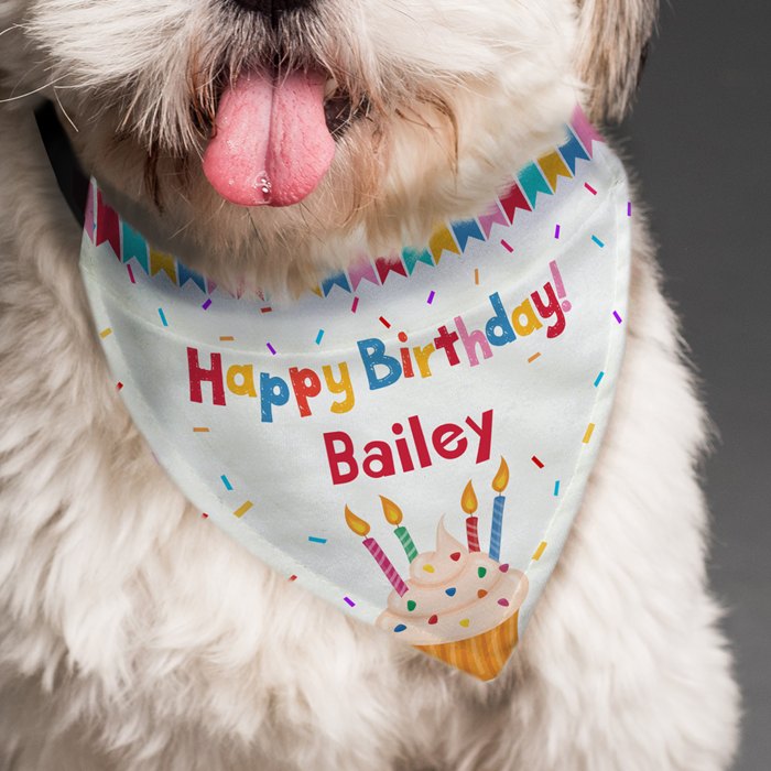 Personalised Happy Birthday Dog Bandana