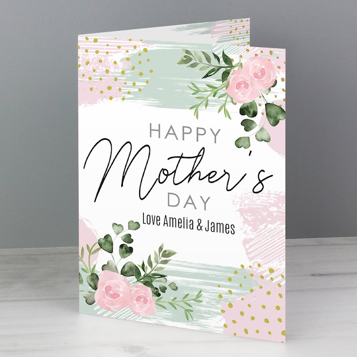 Personalised Happy Mothers Day Abstract Rose Card