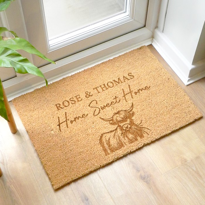 Personalised Highland Cow Doormat