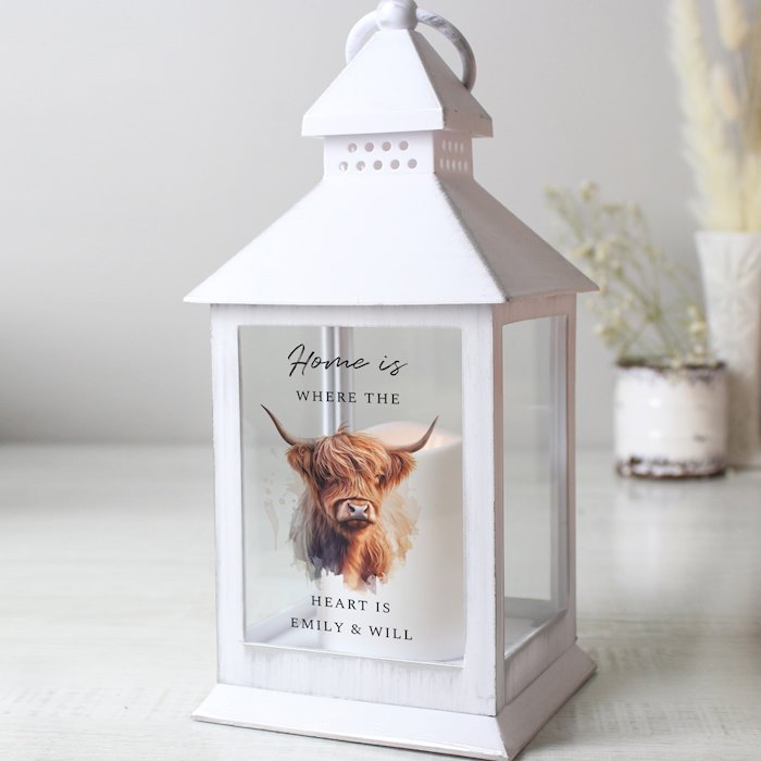 Personalised Highland Cow LED Lantern