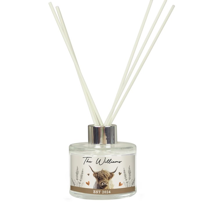 Personalised Highland Cow Reed Diffuser | SpecialMoment.co.uk