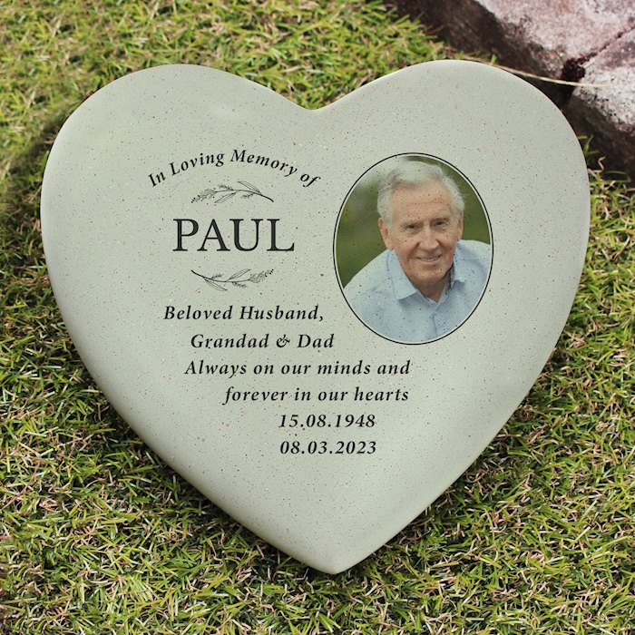 Personalised In Loving Memory Photo Upload Memorial Resin Heart