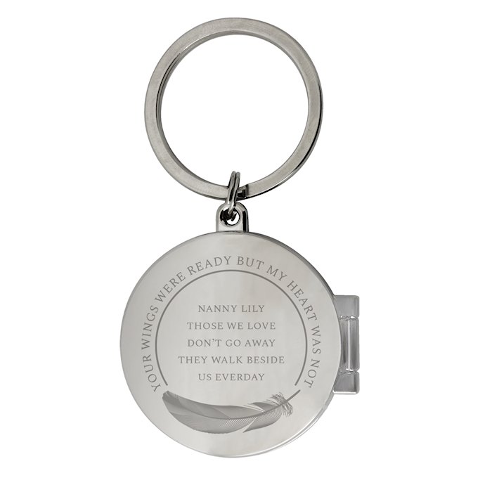 Personalised In Loving Memory Round Photo Keyring SpecialMoment.co.uk