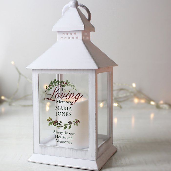 Personalised In Loving Memory White Lantern | SpecialMoment.co.uk