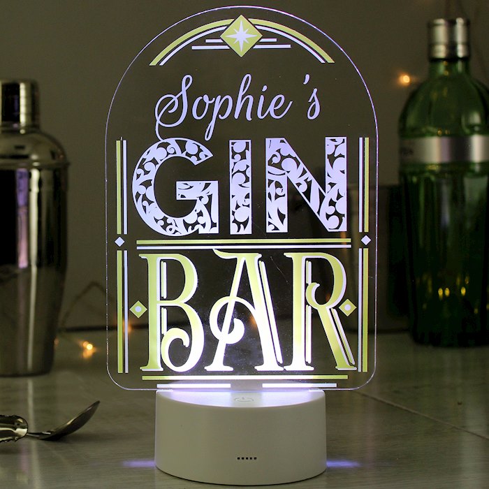 Personalised LED Colour Changing Gin Bar Sign