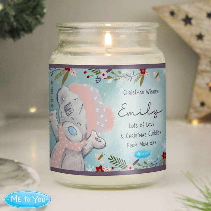 Personalised Me to You Cosy Winter Large Candle Jar