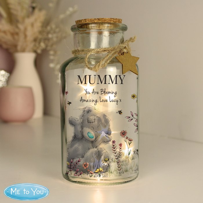 Personalised Me to You Floral LED Glass Jar