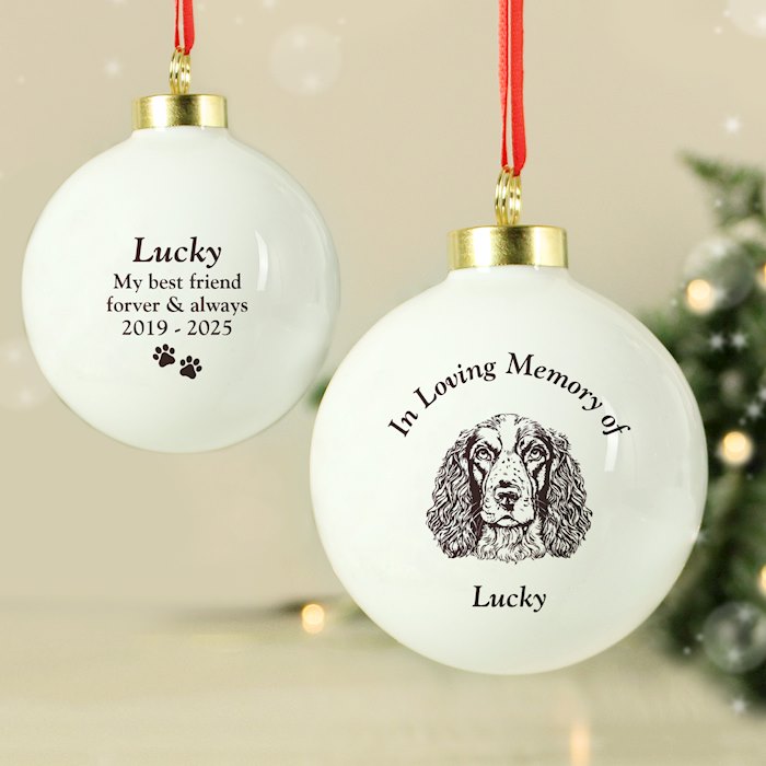 personalised dog christmas baubles