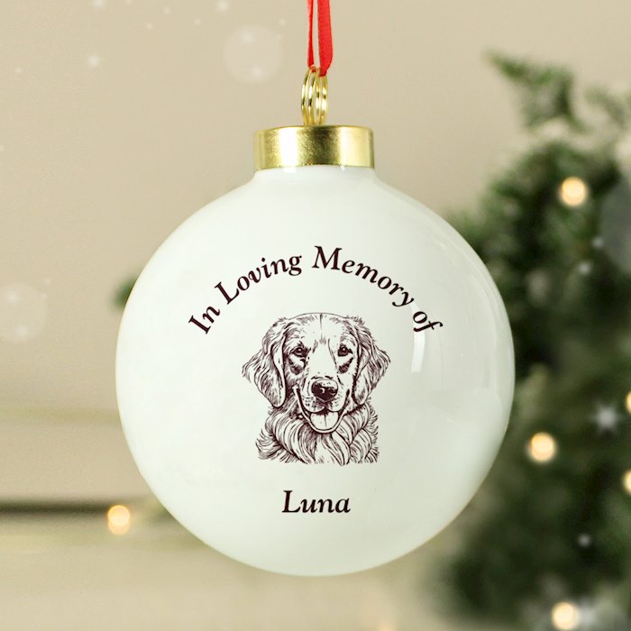 Personalised Memorial Dog Breed Bauble