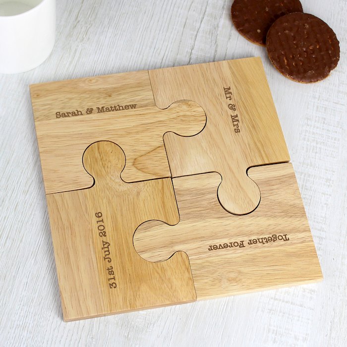 Personalised Message Jigsaw Coasters