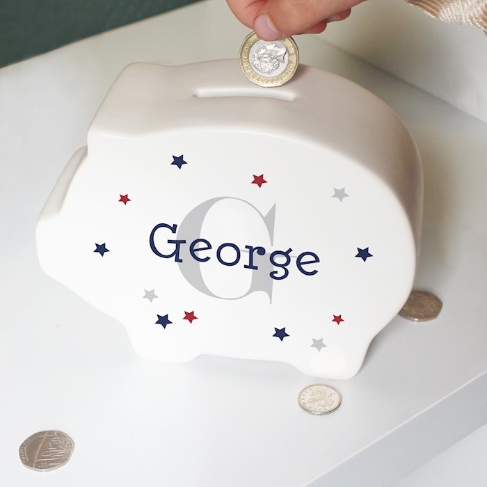 Personalised Name Initial Piggy Bank