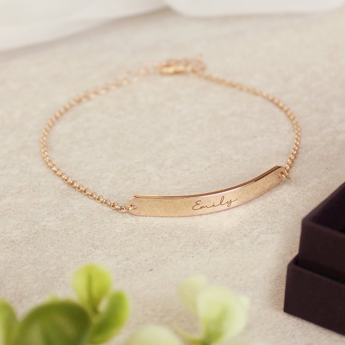 Personalised Rose Gold Plated Birthstone Bar Bracelet  EVY Designs