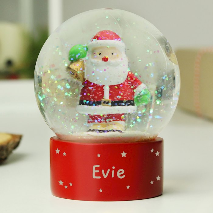 Personalised Name Only Santa Snow Globe