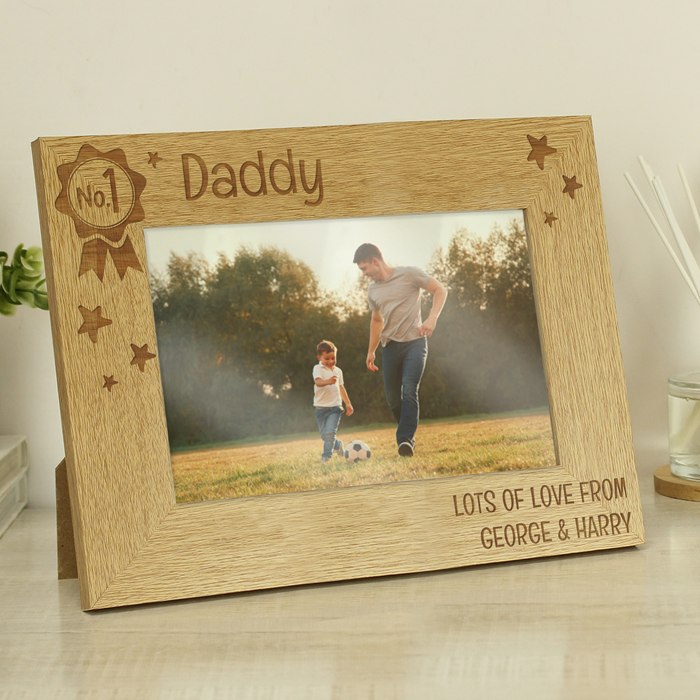 Personalised No.1 6x4 Landscape Wooden Photo Frame