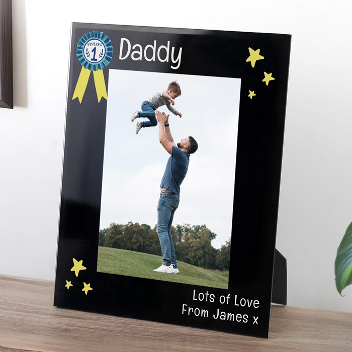 Personalised No.1 Black Glass 5x7 Frame