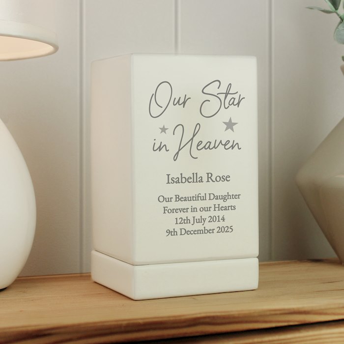 Personalised Our Star in Heaven Small Wooden Urn